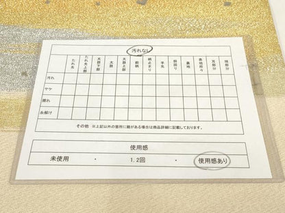 平和屋着物◎綴れ　太鼓柄袋帯　箔散らし文様　金銀糸　正絹　逸品　AABG6275wj