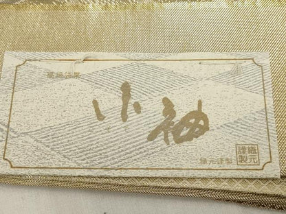 平和屋着物◎六通柄袋帯 花蝶文 金糸 正絹 逸品 AABG6325wj