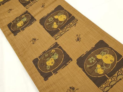 平和屋着物◎西陣 六通柄袋帯 彩華帯 成り物 瓢箪 正絹 逸品 AABG6374wj