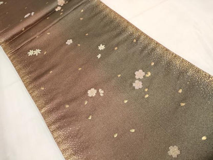 平和屋着物▼六通柄袋帯　麗衣　舞花文　金糸　正絹　逸品　AABG6442wj