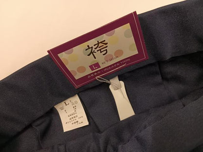 平和屋着物●女性　行灯袴　色無地　藍鉄色　洗える着物　未使用　AABG6484ph