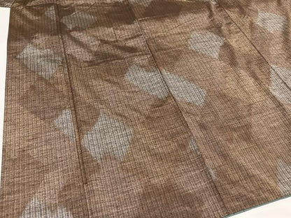 平和屋着物●上質な紬　幾何学文様　正絹　逸品　AABG6489ph