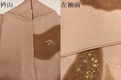 平和屋着物●訪問着　飛鳥草花文　暈し染め　金彩　正絹　逸品　AABG6493ph