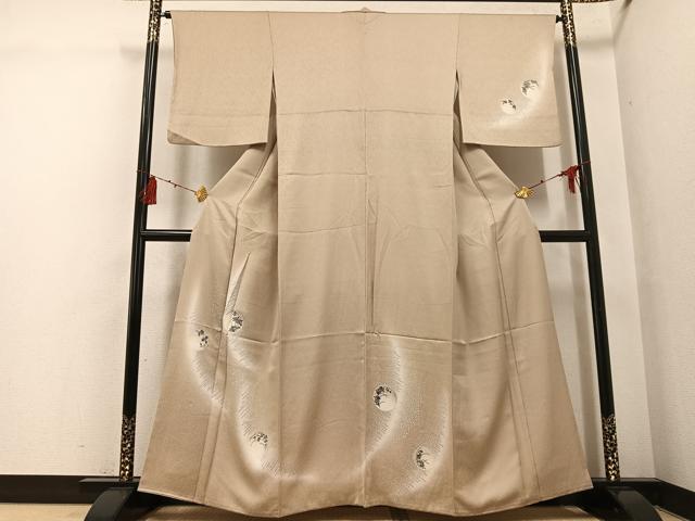平和屋着物●訪問着　草花丸文　暈し染め　金彩　正絹　逸品　AABG6499ph