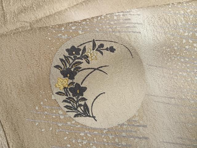 平和屋着物●訪問着　草花丸文　暈し染め　金彩　正絹　逸品　AABG6499ph