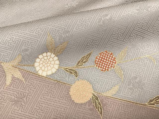 平和屋着物●訪問着　友禅　駒刺繍　扇面花文　金彩　ますいわ屋扱い　正絹　逸品　AABG6501ph
