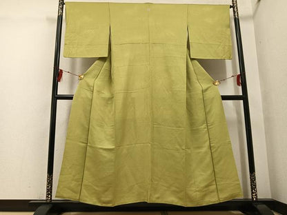 平和屋着物●上質な色無地　霞地紋　木蘭色　正絹　逸品　AABG6502ph