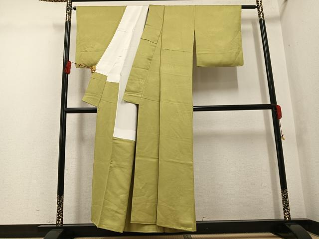平和屋着物●上質な色無地　霞地紋　木蘭色　正絹　逸品　AABG6502ph