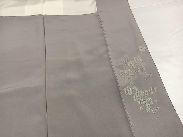 平和屋着物●訪問着　作家物　紬地　草花文　暈し染め　金銀彩　正絹　逸品　AABG6505ph