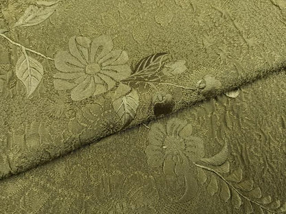 平和屋着物●無地絵羽訪問着　辻が花　刺繍　色無地　根岸色　正絹　逸品　未使用　AABG6509ph