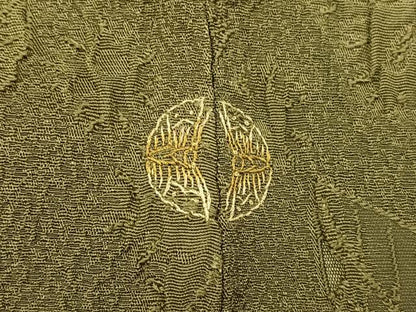 平和屋着物●無地絵羽訪問着　辻が花　刺繍　色無地　根岸色　正絹　逸品　未使用　AABG6509ph