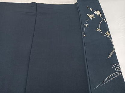 平和屋着物●訪問着　友禅　駒刺繍　草花文　金彩　正絹　逸品　AABG6511ph