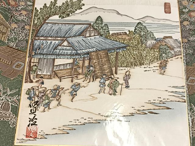 平和屋着物●訪問着 作家物 紬地 中国三大刺繍 スワトウ刺繍 汕頭刺繍 風景人物草花文 金糸 ほていや扱い 色紙付き 正絹 逸品 AABG6513ph