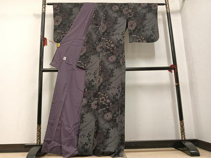平和屋着物●撫松庵　小紋　草花文　暈し染め　綿　洗える着物　AABG6515ph