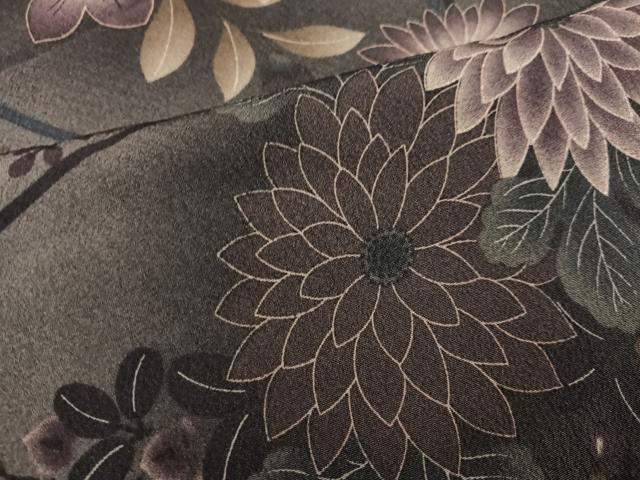 平和屋着物●撫松庵　小紋　草花文　暈し染め　綿　洗える着物　AABG6515ph
