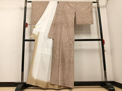 平和屋着物●洗える最高級着物　＜英＞はなぶさ謹製　小紋　箔散らし　洗える着物　AABG6516ph