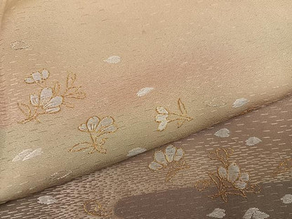 平和屋着物●訪問着　刺繍　霞草花文　暈し染め　金銀糸　丹後ちりめん　正絹　逸品　AABG6518ph