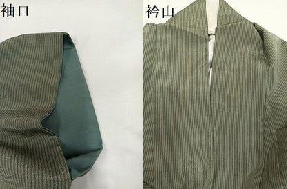 平和屋着物●やまだ織　本塩沢　縞　大坪シズイ作　証紙付き　正絹　逸品　AABG6520ph