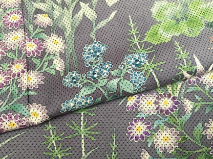 平和屋着物●本場大島紬　染大島　訪問着　作家物　手描き　草花文　暈し染め　正絹　逸品　AABG6526ph