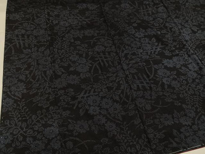 平和屋着物●結城紬　草花文　正絹　逸品　未使用　AABG6527ph