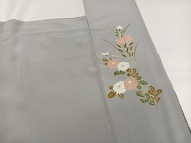 平和屋着物●豪華色留袖　駒刺繍　色紙立波草花文　金銀彩　正絹　逸品　AABG6531ph