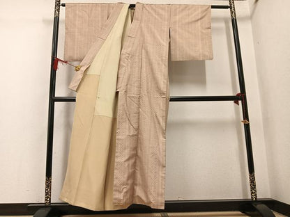 平和屋着物●本場大島紬　150亀甲　間道　正絹　逸品　AABG6532ph