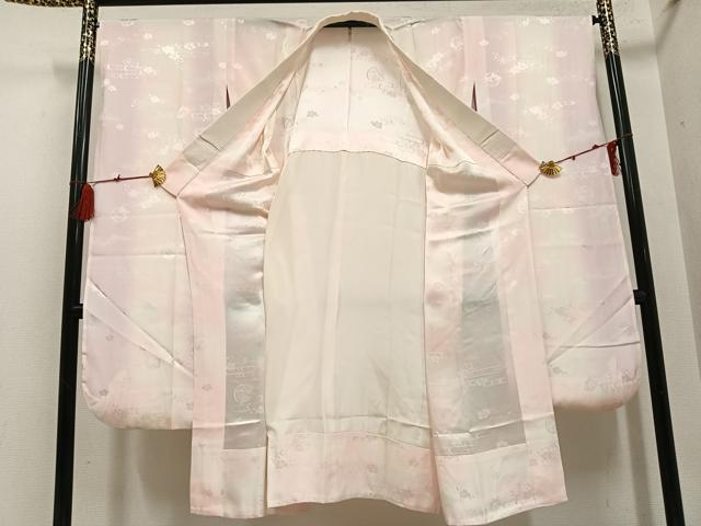 平和屋着物●振袖用長襦袢　無双仕立て　桜地紋　暈し染め　正絹　逸品　AABG6533ph