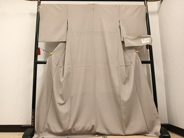 平和屋着物●網代小紋　両面染　網代　東レシルック　ロング丈　洗える着物　AABG6534ph