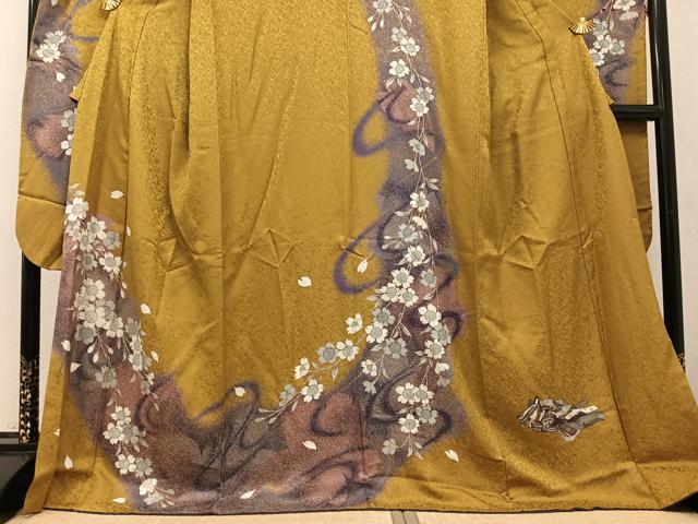 平和屋着物●豪華振袖　女人花文　金彩　正絹　逸品　AABG6537ph