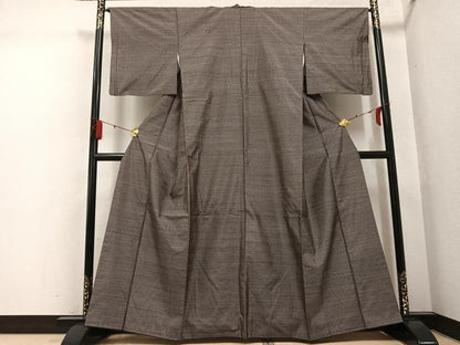 平和屋着物●本場大島紬　横段文　正絹　逸品　AABG6539ph