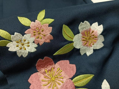 平和屋着物●行灯袴　刺繍　夜桜　洗える着物　未使用　AABG6540ph