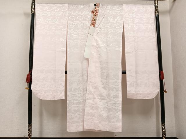 平和屋着物●振袖用長襦袢　無双仕立て　草花地紋　半衿刺繍　洗える着物　AABG6543ph