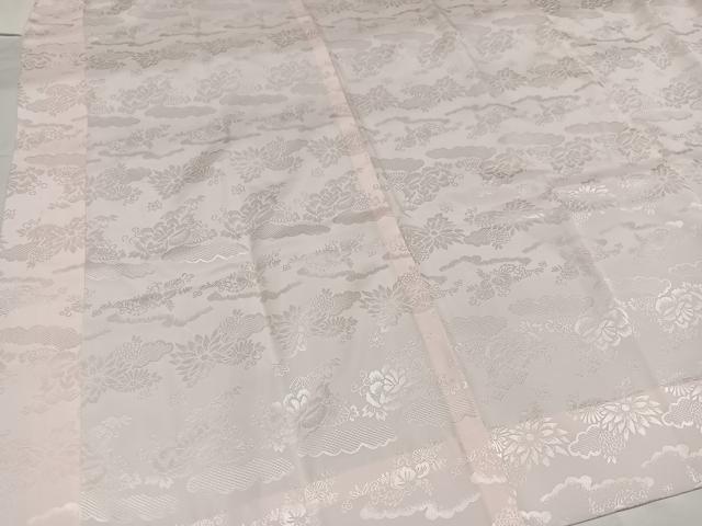 平和屋着物●振袖用長襦袢　無双仕立て　草花地紋　半衿刺繍　洗える着物　AABG6543ph
