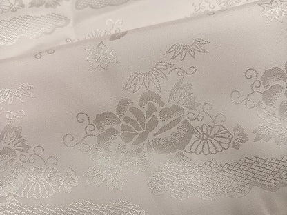 平和屋着物●振袖用長襦袢　無双仕立て　草花地紋　半衿刺繍　洗える着物　AABG6543ph