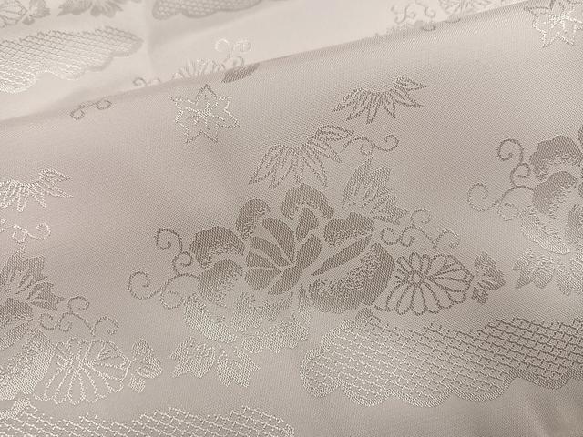 平和屋着物●振袖用長襦袢　無双仕立て　草花地紋　半衿刺繍　洗える着物　AABG6543ph
