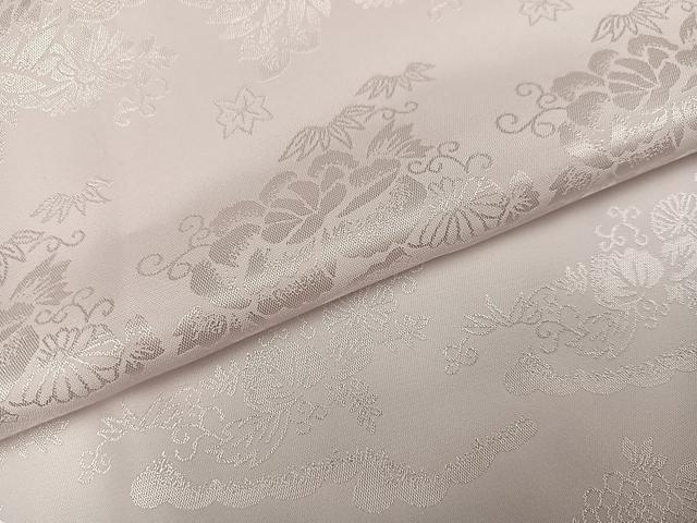平和屋着物●振袖用長襦袢　無双仕立て　草花地紋　半衿刺繍　洗える着物　AABG6543ph