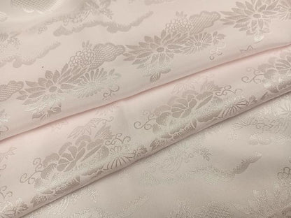 平和屋着物●振袖用長襦袢　無双仕立て　草花地紋　半衿刺繍　洗える着物　AABG6543ph