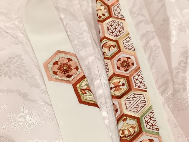 平和屋着物●振袖用長襦袢　無双仕立て　草花地紋　半衿刺繍　洗える着物　AABG6543ph
