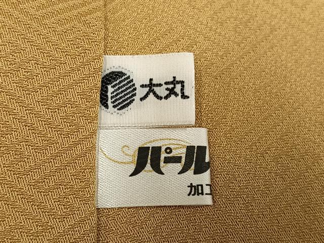 平和屋着物●上質な色無地　草花地紋　榛色　大丸扱い　正絹　逸品　未使用　AABG6546ph