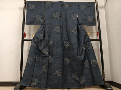 平和屋着物●本場大島紬　一元絣　花車文　正絹　逸品　未使用　AABG6549ph