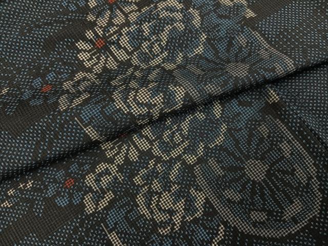 平和屋着物●本場大島紬　一元絣　花車文　正絹　逸品　未使用　AABG6549ph