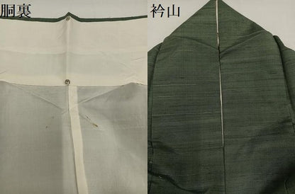 平和屋着物●上質な紬　色無地　藍媚茶色　正絹　逸品　AABG6550ph