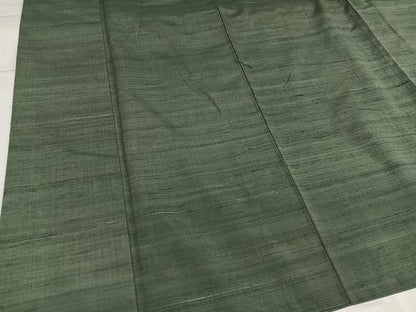 平和屋着物●上質な紬　色無地　藍媚茶色　正絹　逸品　AABG6550ph