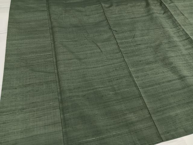 平和屋着物●上質な紬　色無地　藍媚茶色　正絹　逸品　AABG6550ph