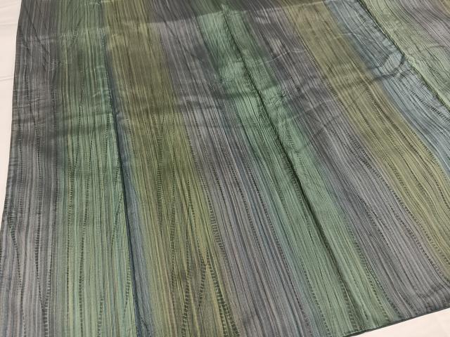 平和屋着物●本場大島紬　染大島　絞り　間道　正絹　逸品　AABG6551ph