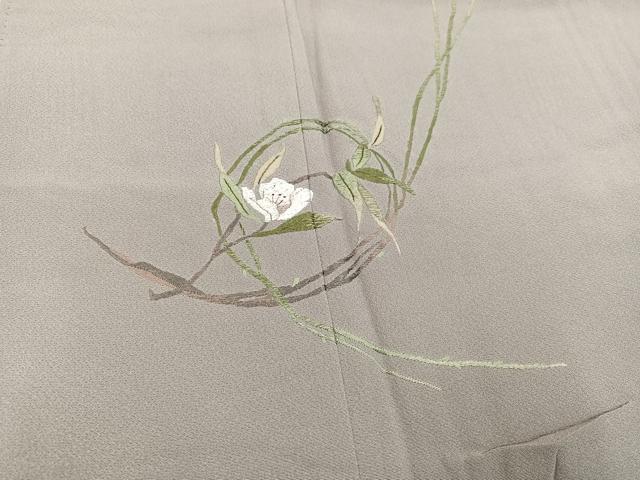 平和屋着物●訪問着　刺繍　草花文　正絹　逸品　AABG6554ph