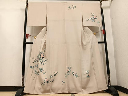 平和屋着物●訪問着　友禅　枝花文　正絹　逸品　AABG6555ph