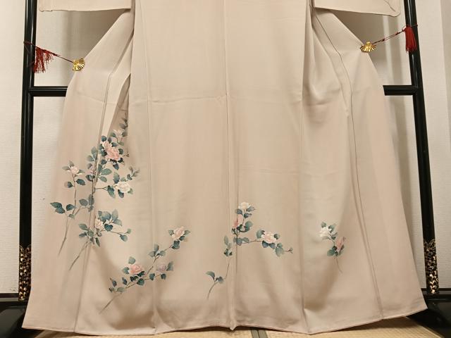 平和屋着物●訪問着　友禅　枝花文　正絹　逸品　AABG6555ph