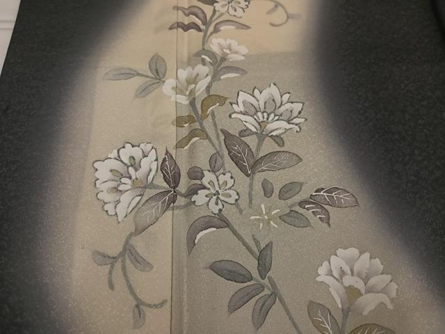 平和屋着物●訪問着　手描き　更紗唐草文　暈し染め　正絹　逸品　AABG6558ph