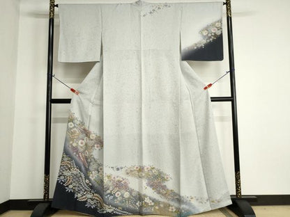 平和屋着物●訪問着　辻が花　暈し染め　金彩　正絹　逸品　AABG6561cs